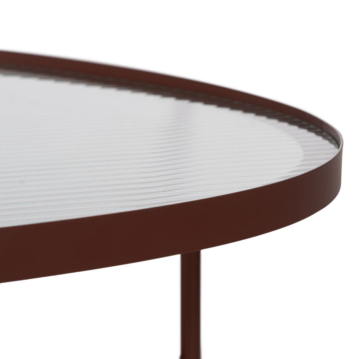 Mesa de Centro Telha Cristal Ferro 78 x 68 x 37 cm